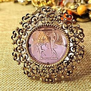 Intaglio Etched Brooch